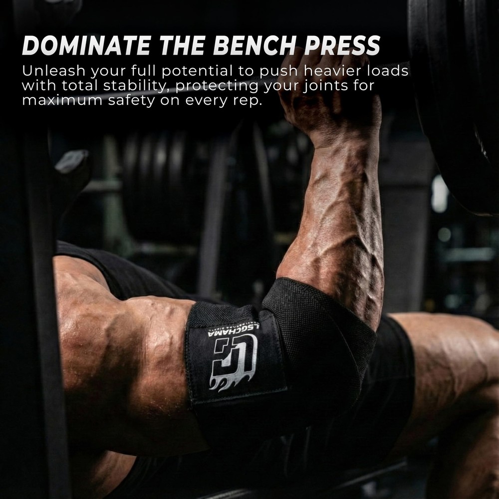 Elbow Wraps for Weight Lifting, Gym Support, Training, Powerlifting, Workout ...