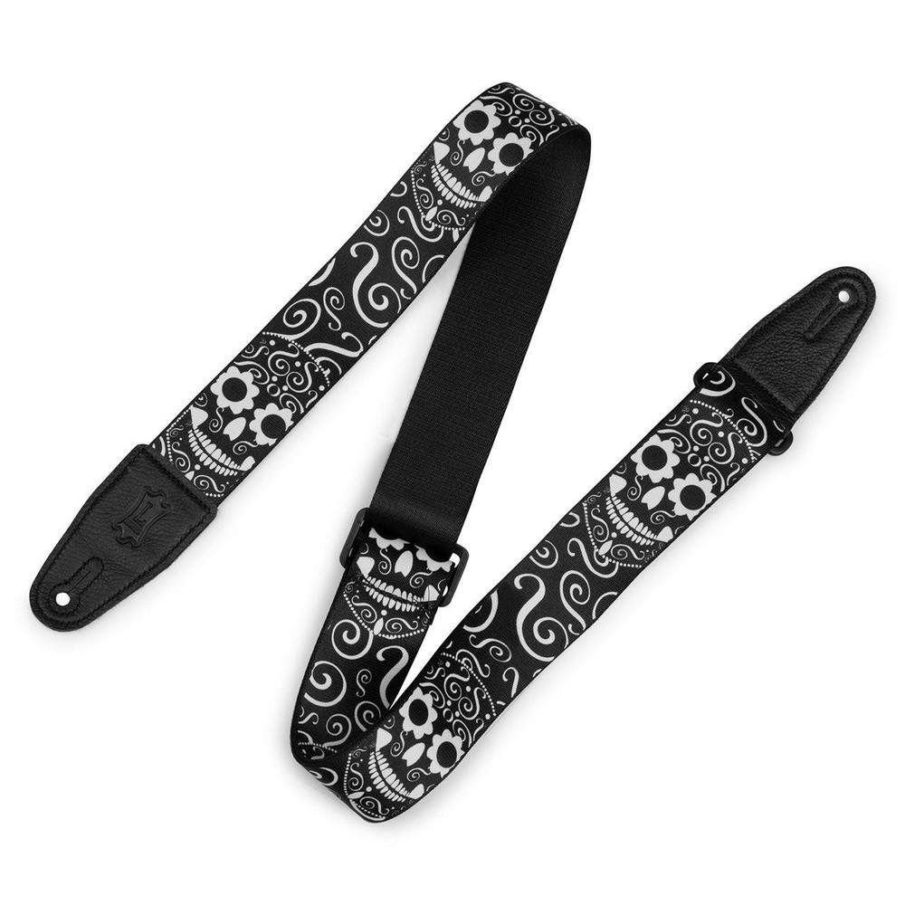 Used Levy's 2" Poly Calaca Strap, Skulls