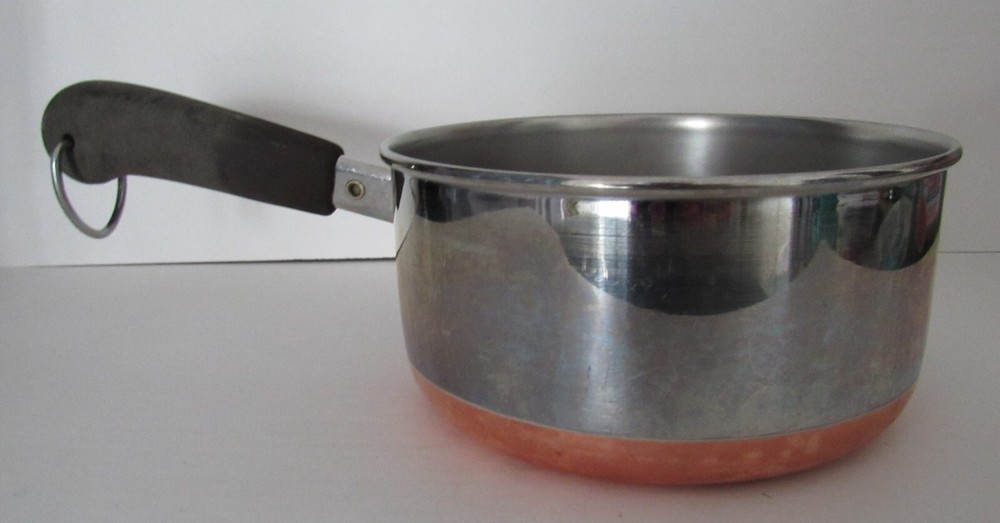 Revere Ware 1 Quart #87 Copper Bottom Saucepan Pot