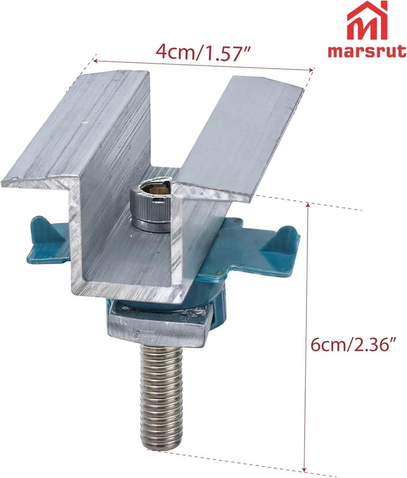 10Pcs Solar Panel Clamps for Unistrut System, Mounting Clamp Bracket, Adjustable