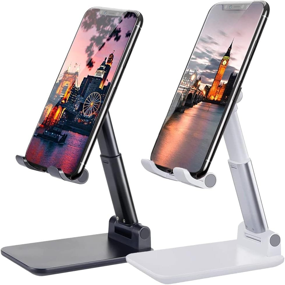 Cell Phone Stand, Adjustable Angle Height Stand for Desk, Fully Foldable (2pcs)