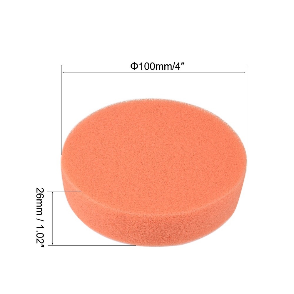4" Buffing Sponge Pad Drill Polishing Buffer Pad Disc, Hook and Loop Back 5pcs