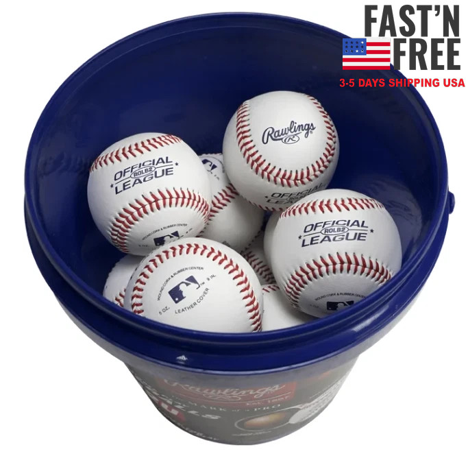 Rawlings ROLB2 12U Official League Youth Practice Baseball Bucket, 12 Count, NEW