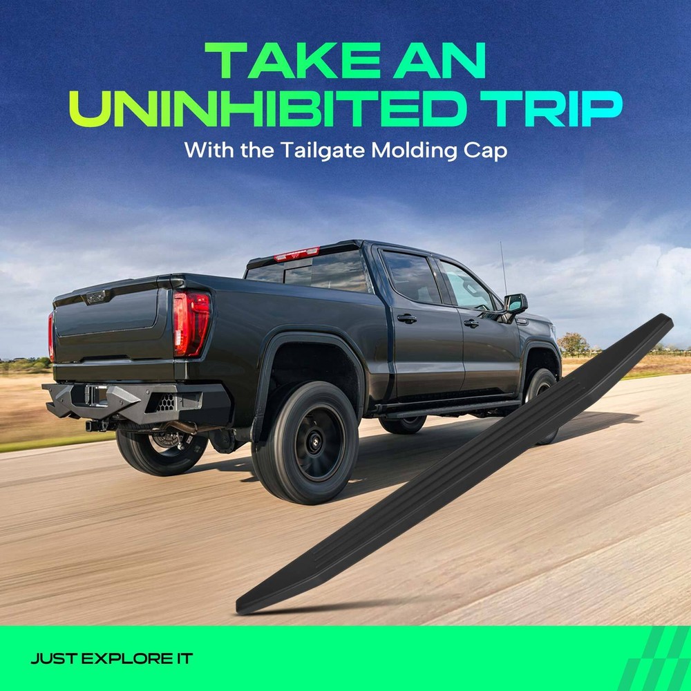 Upper Black Tailgate Molding Cap for Ford F-150 2015-2020 without Flexible Step