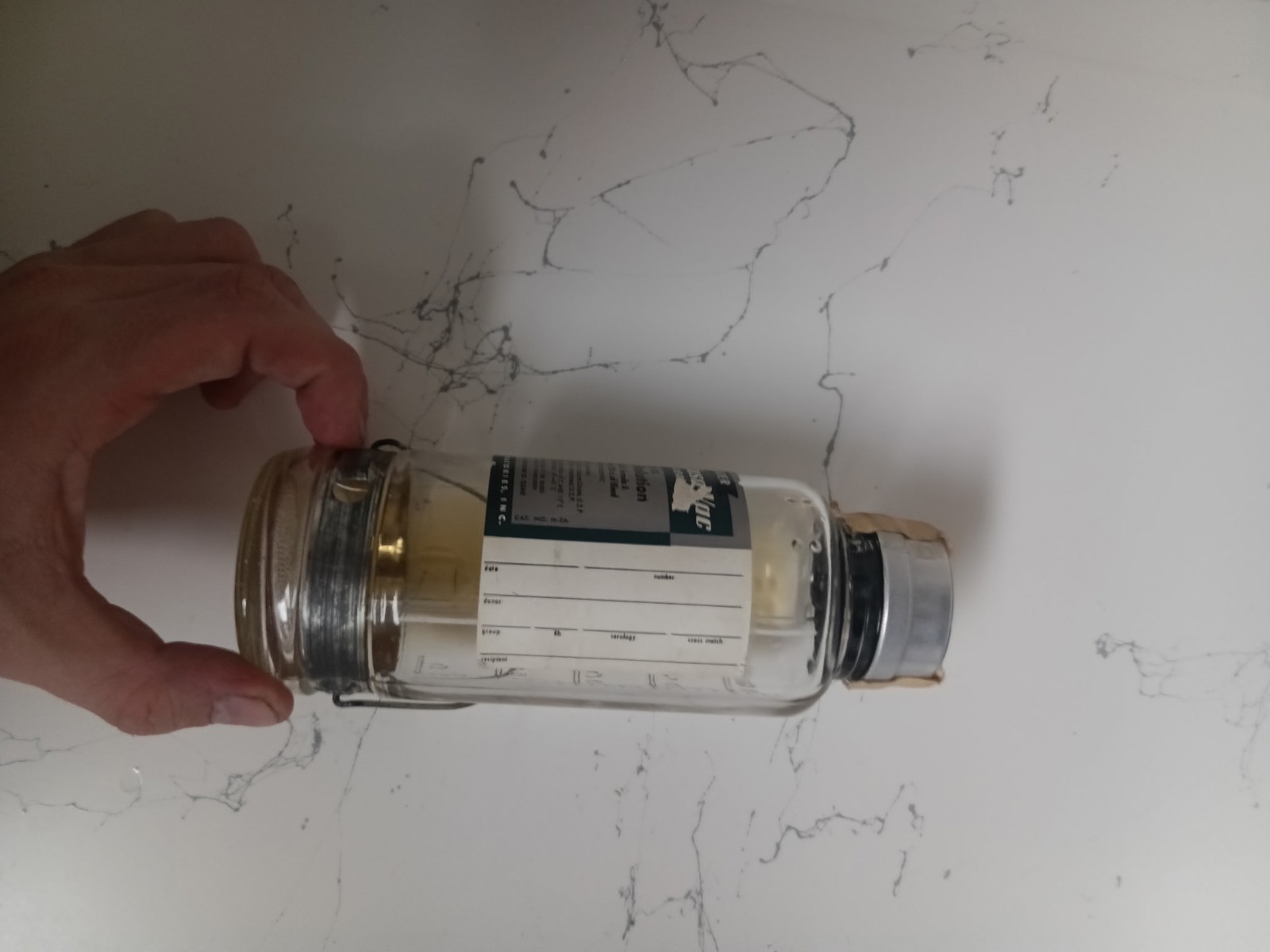 Vintage Baxter Transfuso-Vac Glas Blood Transfusion Bottle 250cc (STILL SEALED!)