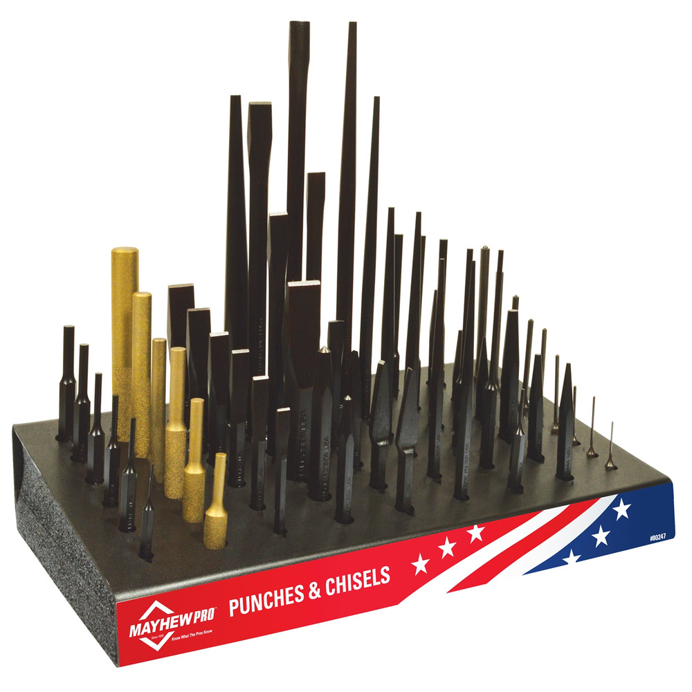Mayhew Tools 80247 57-Piece Punch & Chisel Display