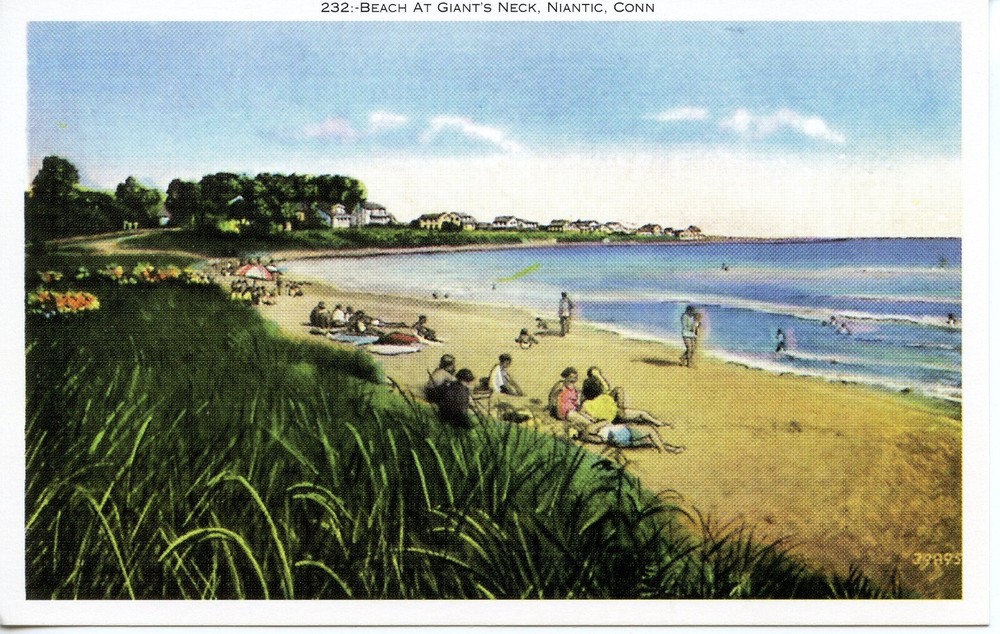 BEACH AT GIANT'S NECK, NIANTIC, CONN.  - PC686