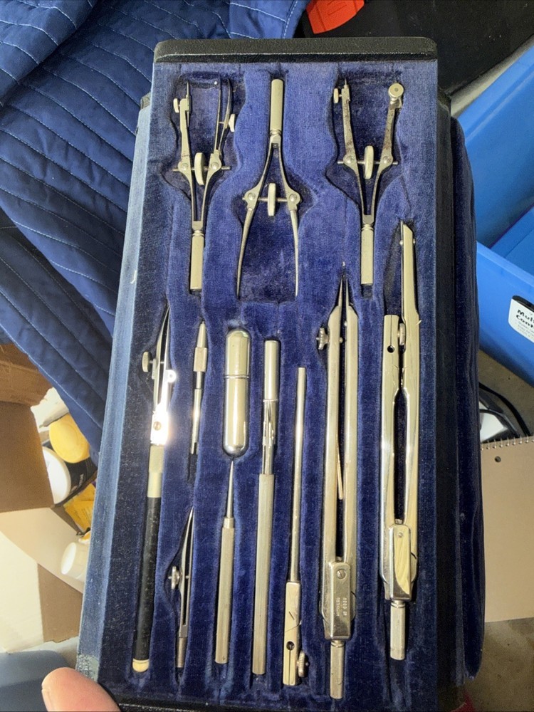 Antique Drafting Tool Full Set Made In Germany with Case