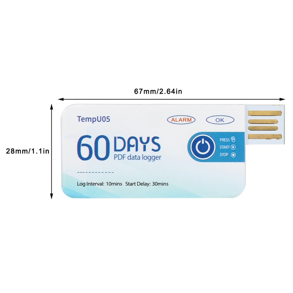 TempU05 Single Use Temperature Data Logger Disposable USB Temperature Recorder