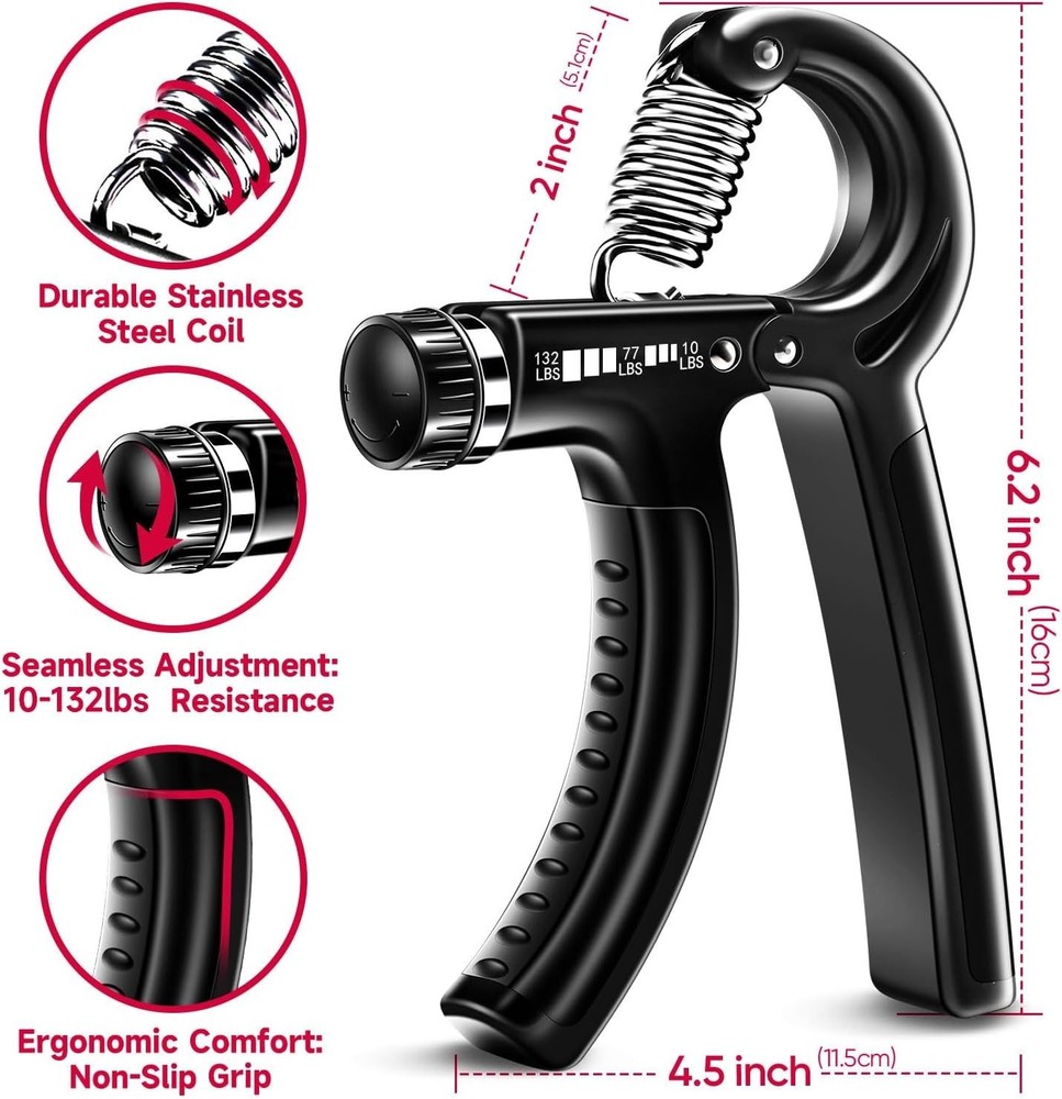Adjustable 5 Pack Grip Strengthener Kit: Ergonomic Forearm Training Solution
