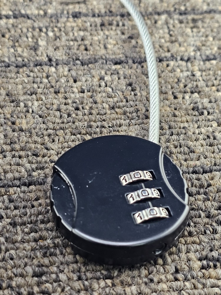 (QTY 4) 3-digit Combination Retractable Cable Security Locks Resettable - Black