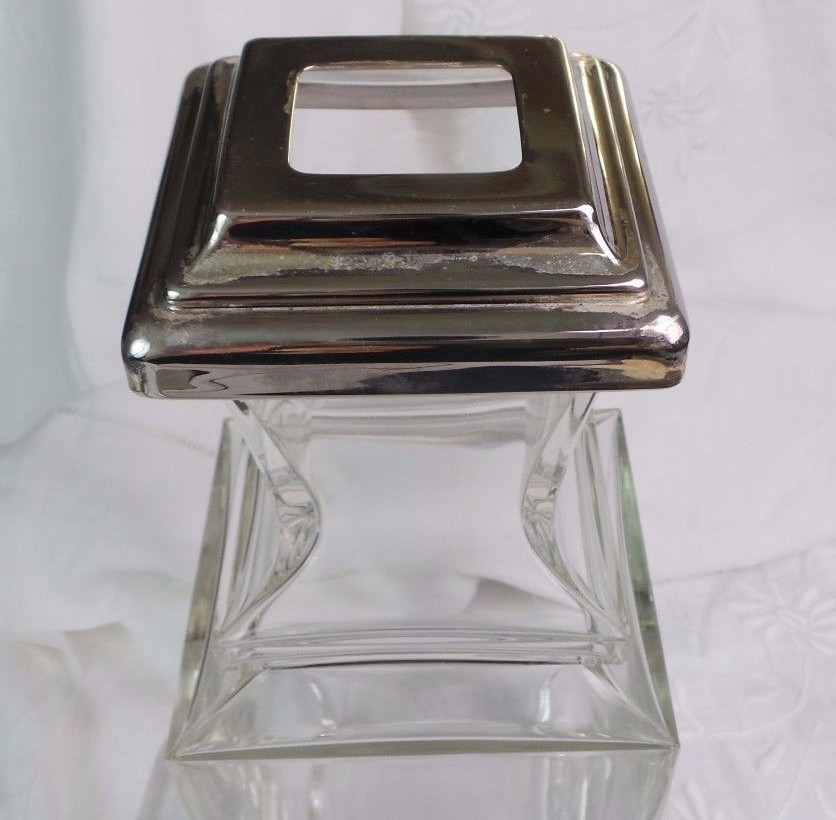 CRYSTAL VASE WITH SILVER TOP CLASSIC STYLE