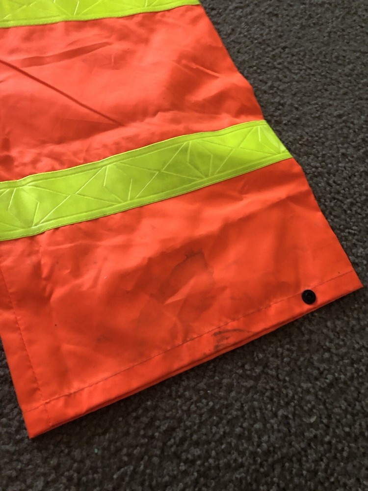 Mens Large High Visibility Construction Bibs Class E Level 2 Reflective Pants