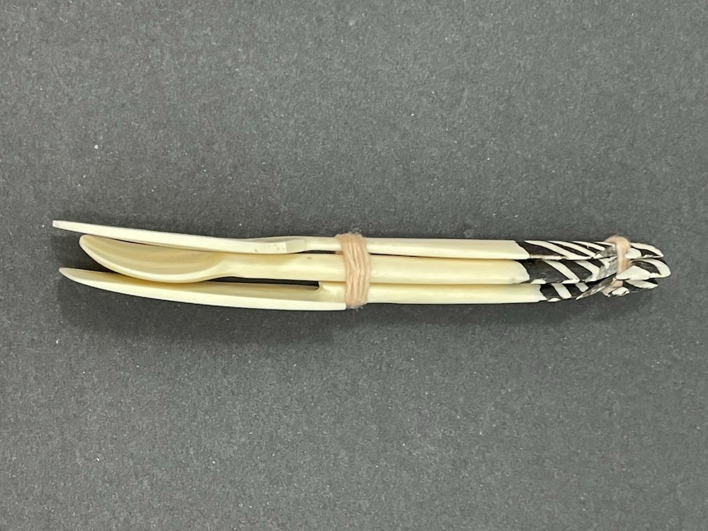 6 Batik Bone Serving Utensils Hand Crafted In Kenya