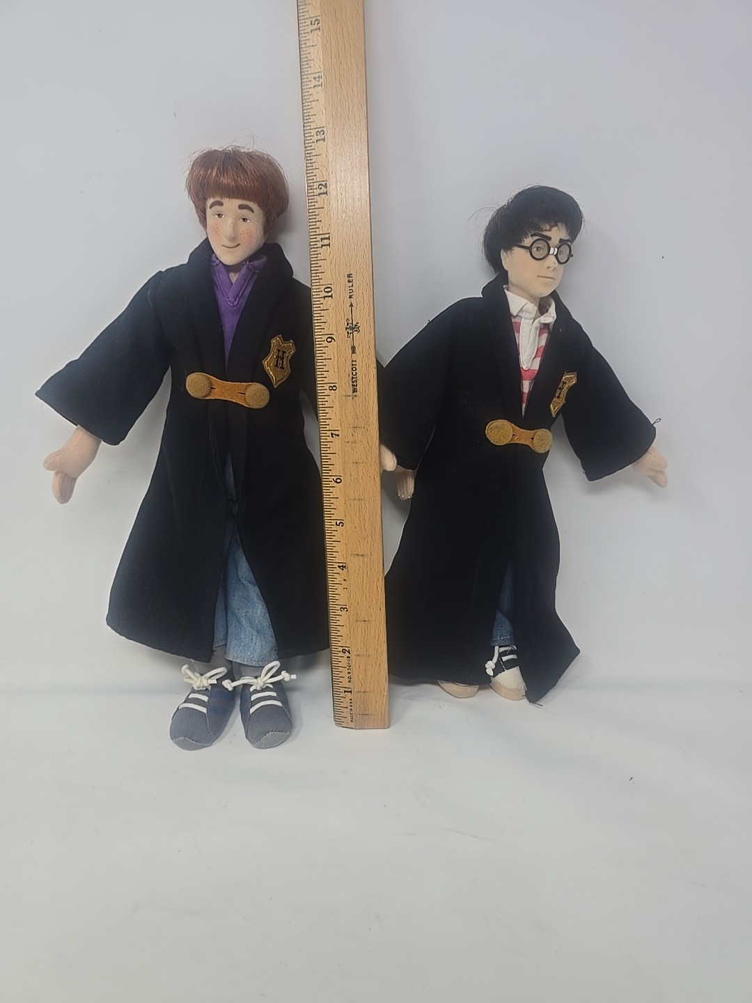 Gund Harry Potter and Ron Weasley Posable Plush Action Figures 2001 -set of two-