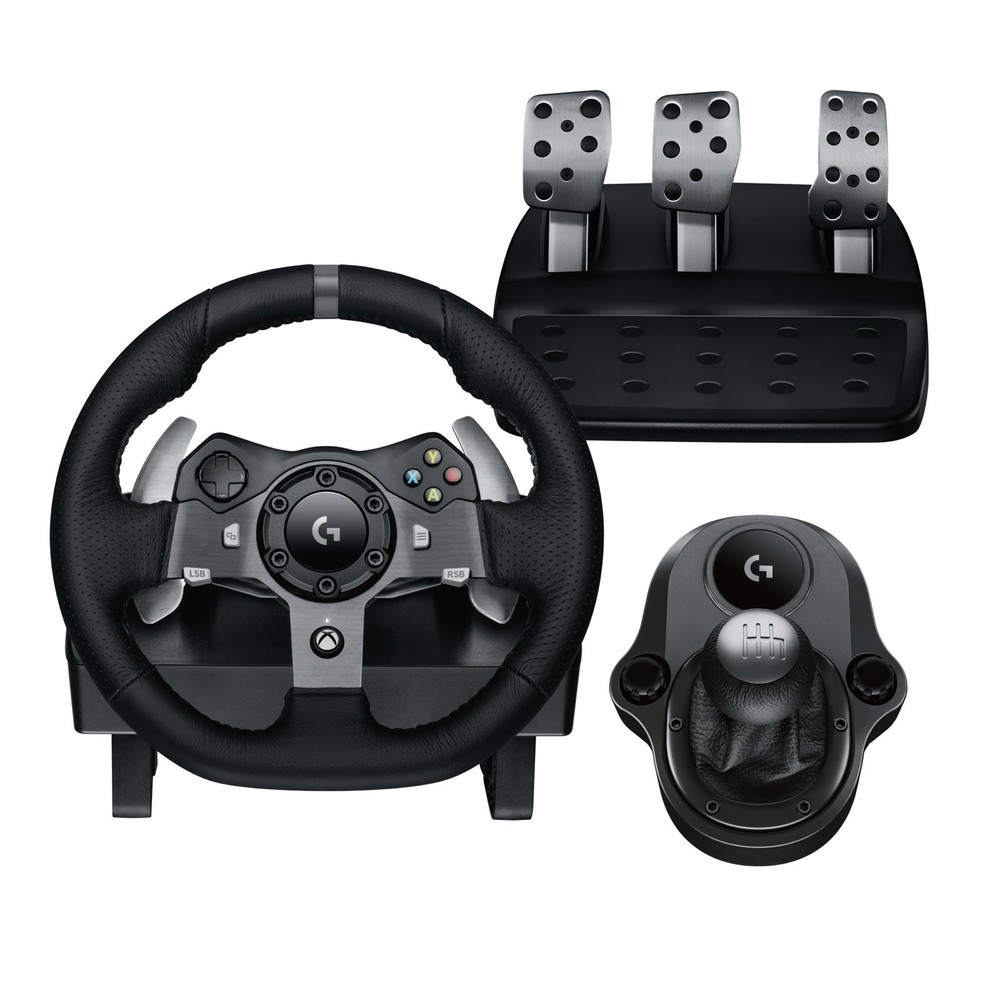 Logitech G920 Racing Wheel, Pedals, Shifter & Power Adapter Bundle