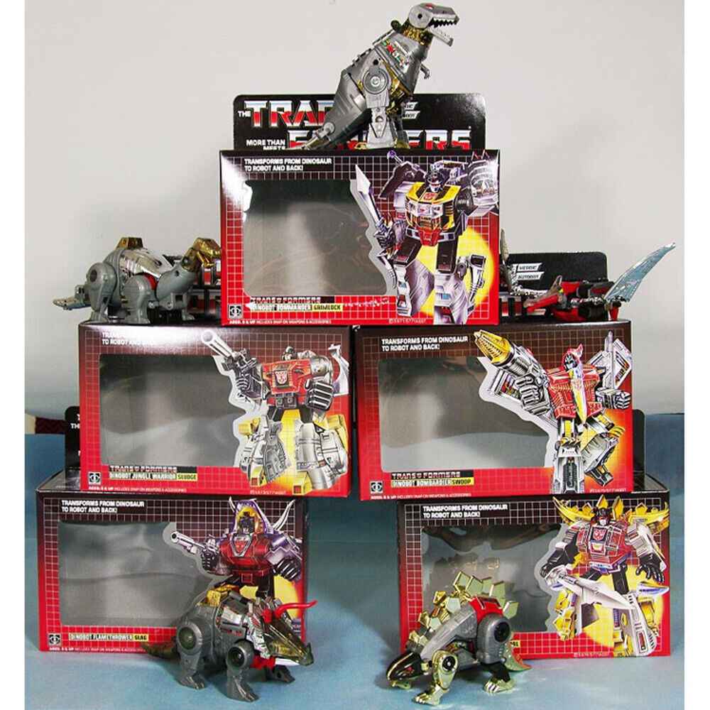 Transformers G1 Dinobots Set Grimlock Swoop Sludge Slag Snarl reissue mint MISB