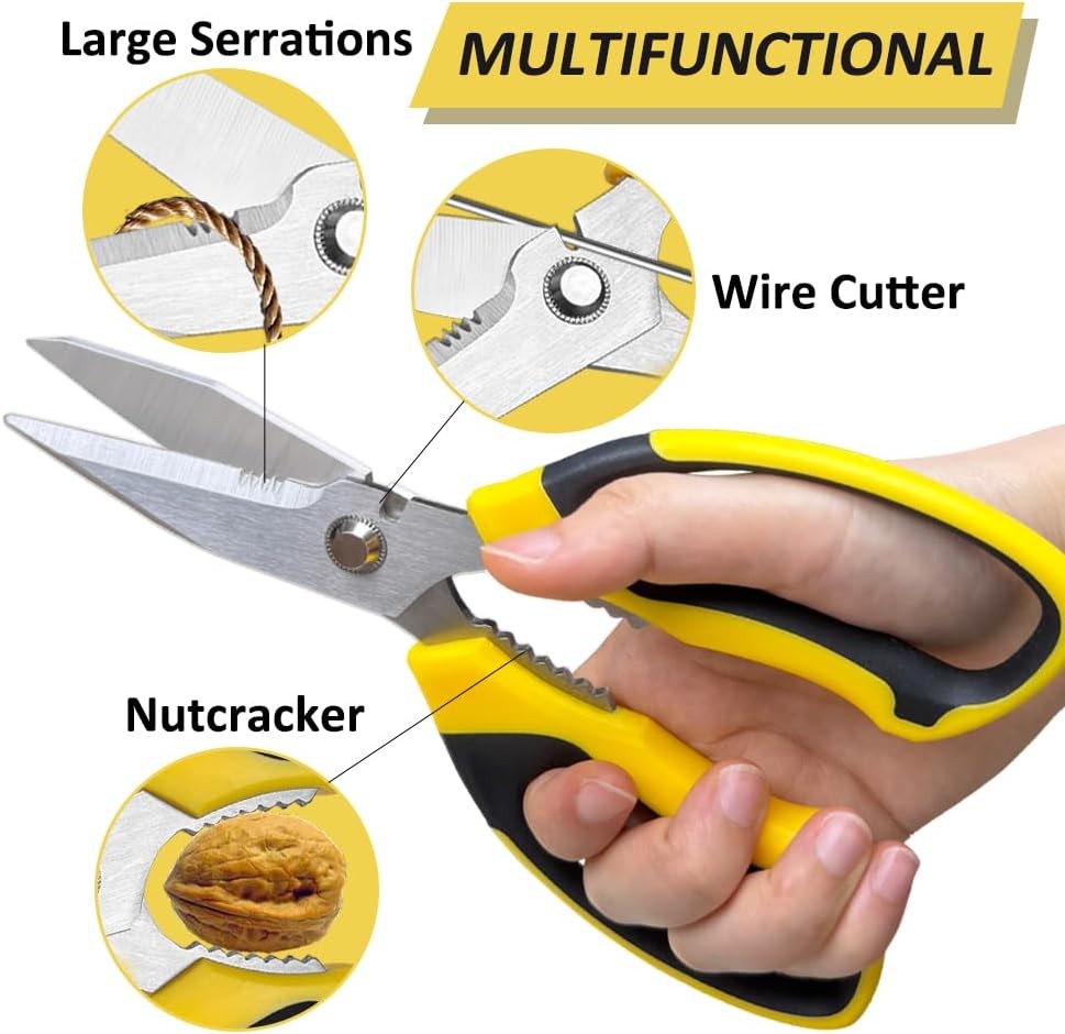 Heavy Duty Scissors, Sharp Scissors All Purpose with Yellow