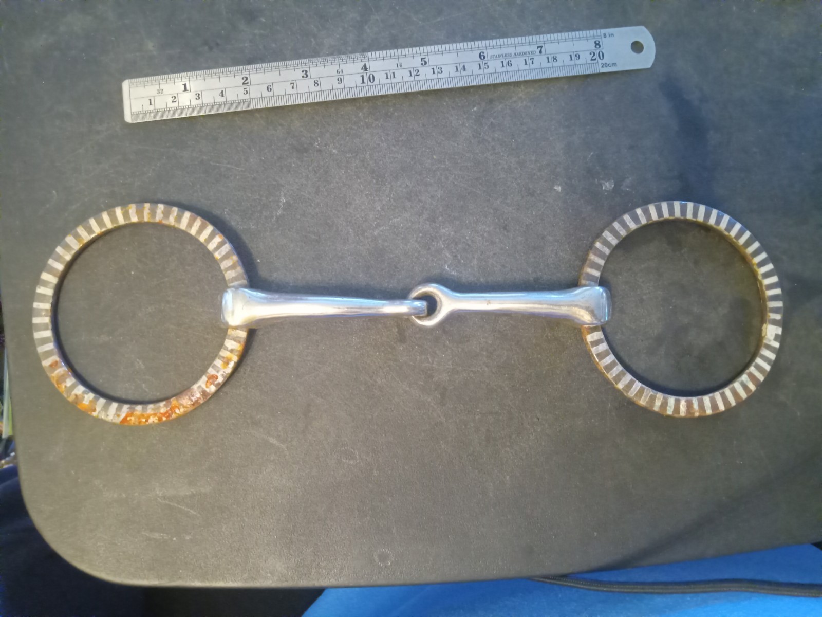 loose ring snaffle bit 5  in mouth inlaid rings