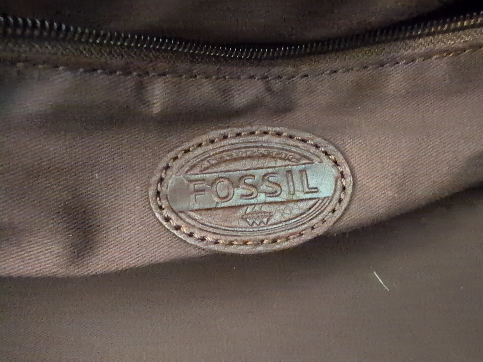 Fossil Mens Duffle Bag Brown Leather Travel Shoulder Business