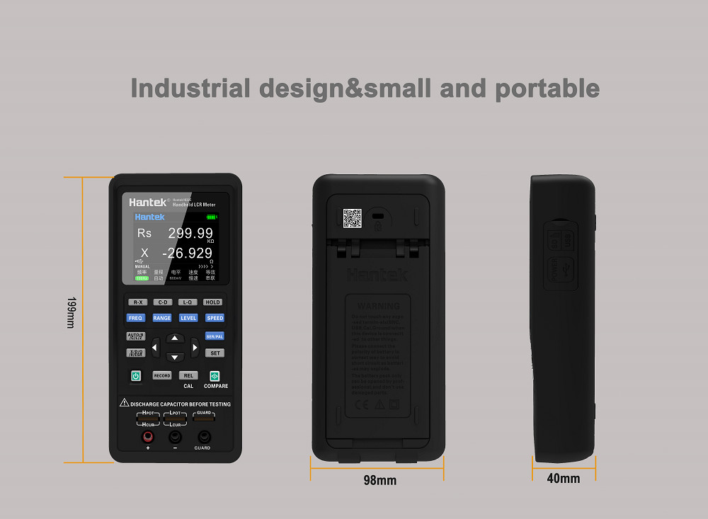 Hantek 1833C Handheld LCR Meter for Inductance Capacitance Resistance Testing