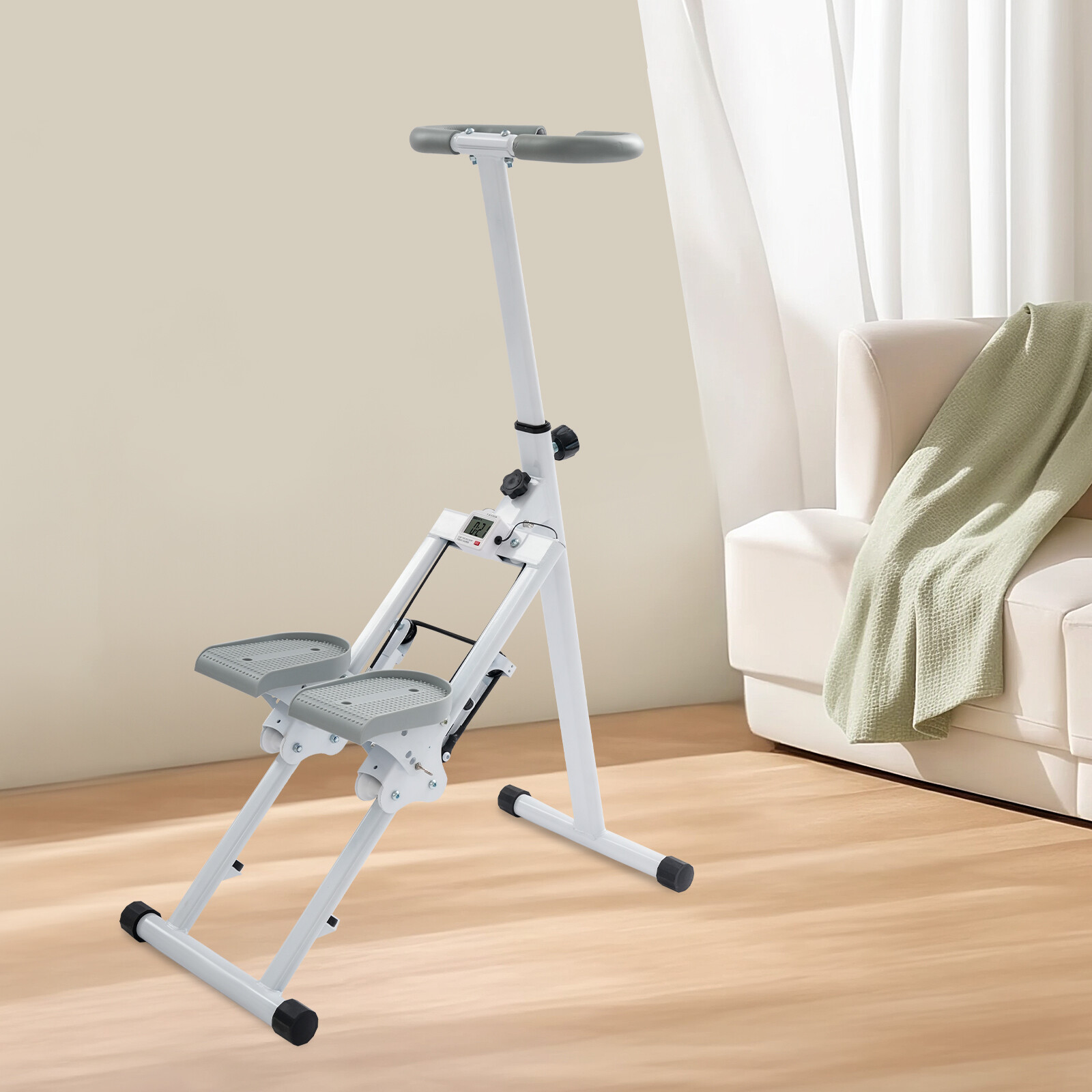 Foldable Stair Stepper Machine-Adjustable Vertical Climber For Full Body Workout