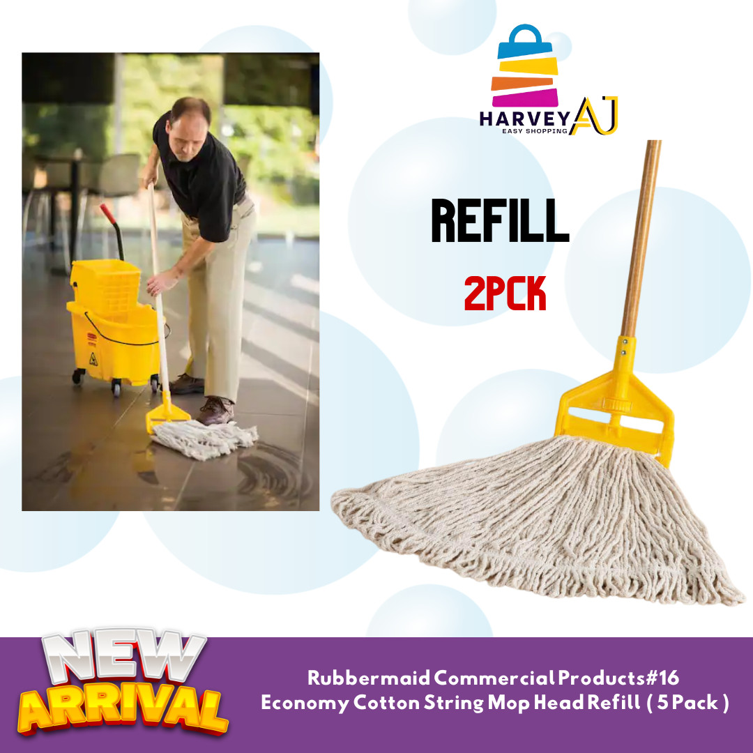 Rubbermaid Commercial Value PRO #16, 5 Pack Cut-End Cotton Wet Mop Head