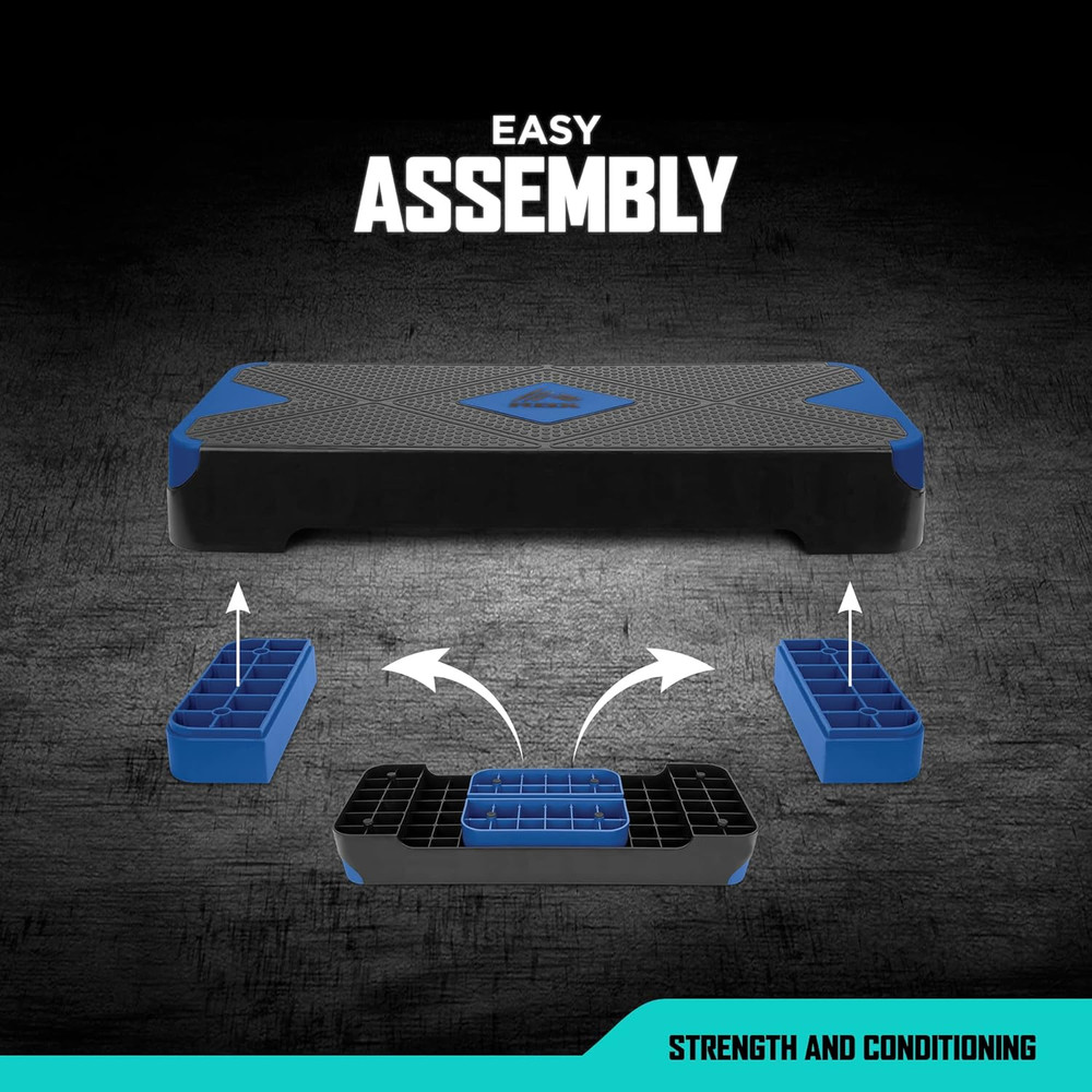 Aerobic Step Platform with Non-Slip Textured Surface -2-Level Adjustable Stepper