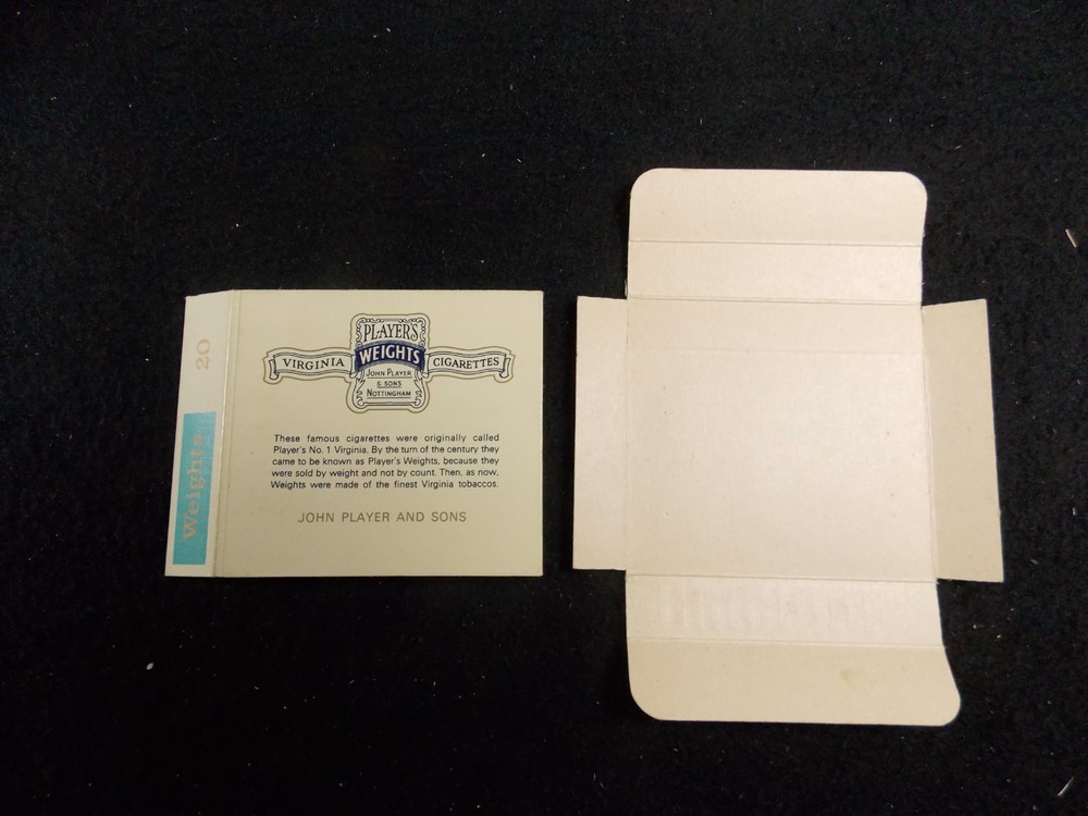 Vintage Players Weights Empty Cigarette Packet Box
