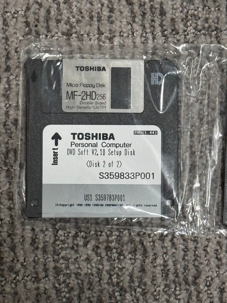 Toshiba Micro Floppy Disk MF-2HD, Personal computer, utility, setup,intel,fast