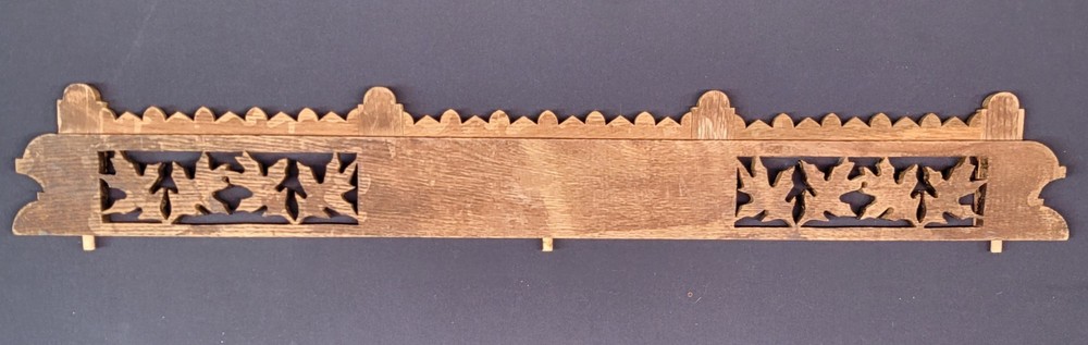 Antique Real Oak Wood Rectangular Dresser Topper Header