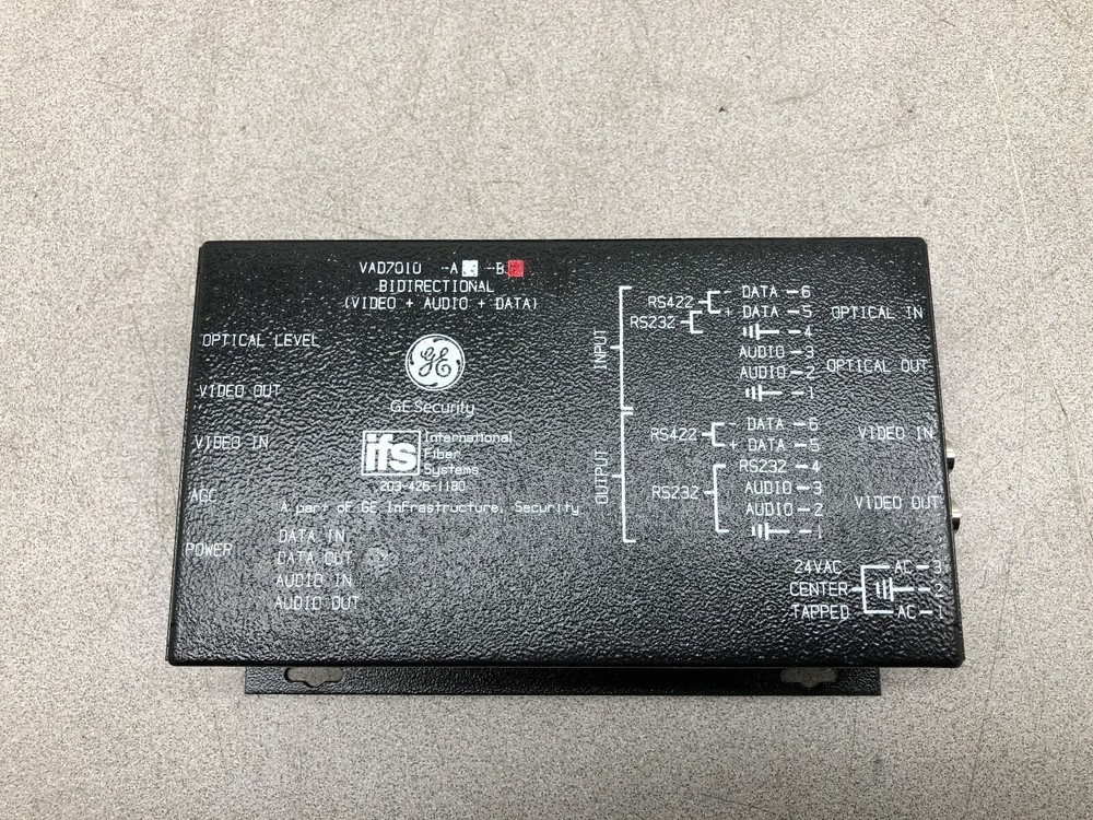 USED GE SECURITY IFS BIDIRECTIONAL VIDEO + AUDIO + DATA MODULE VAD7010-B