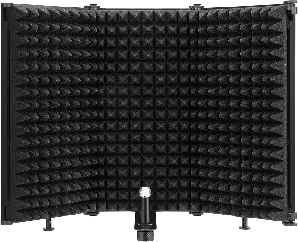 Ultimate Noise Reduction Mic Shield: Foldable Design for Studios and Broadcasts