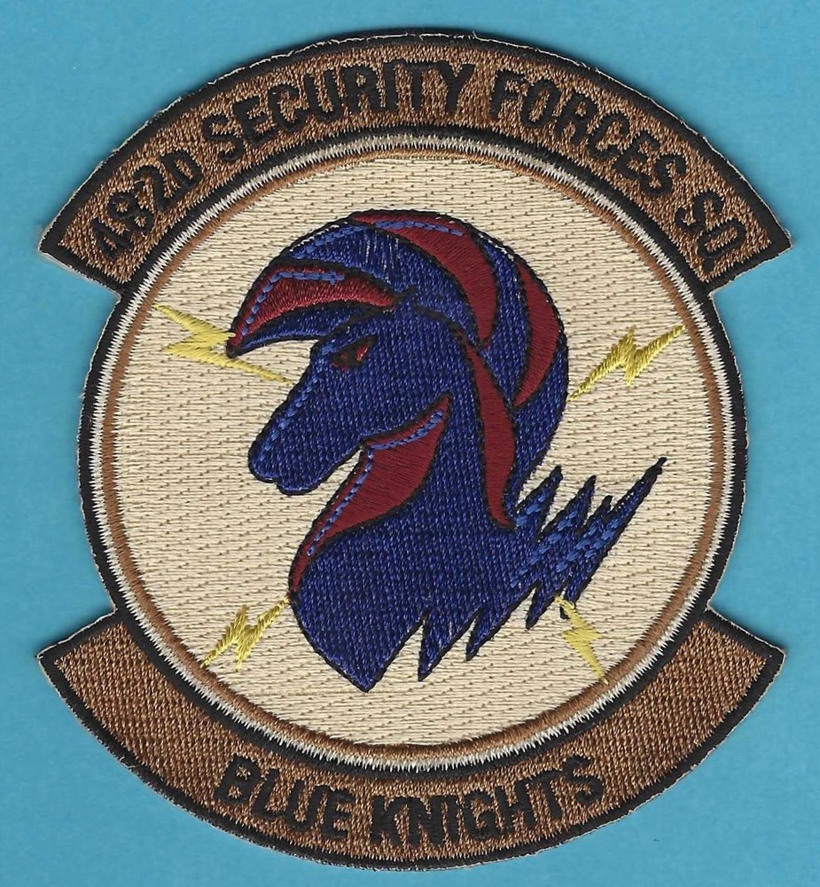 U.S. AIR FORCE 482ND BLUR KNIGHTS SECURITY FORCES SQUADRON PATCH TAN
