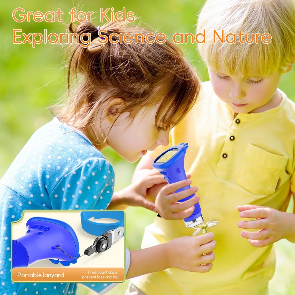 Microscope for Kids, SKYBASIC 2" IPS Screen 1000X Handheld Digital Blue