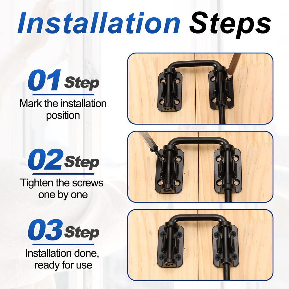 Patio Sliding Door Loop Locks, (2-3/8", Silver), U-Shaped Lock Loop Latch