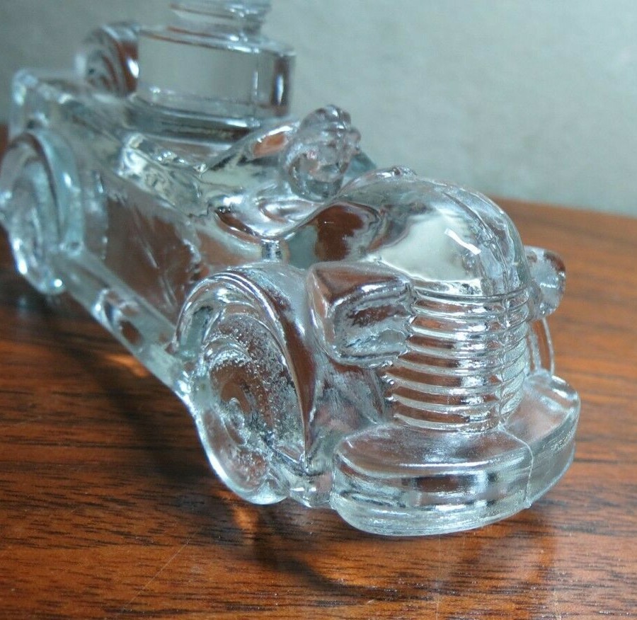 Vintage Pumper Fire Engine Glass Candy Container
