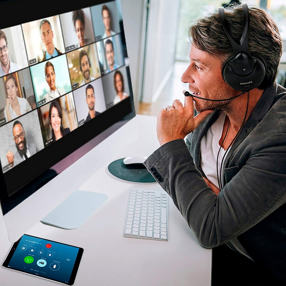 Wired Headset with Microphone Echo Cancelling Lightweight Headset PHILIPS M1900