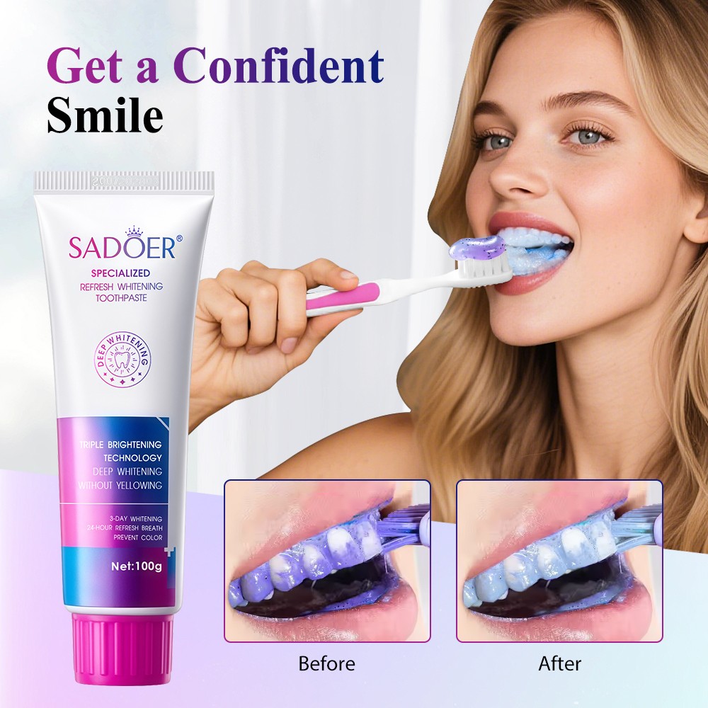 2x Teeth Whitening Toothpaste Remove Tooth Stain Deep Teeth Clean Fresh Breath