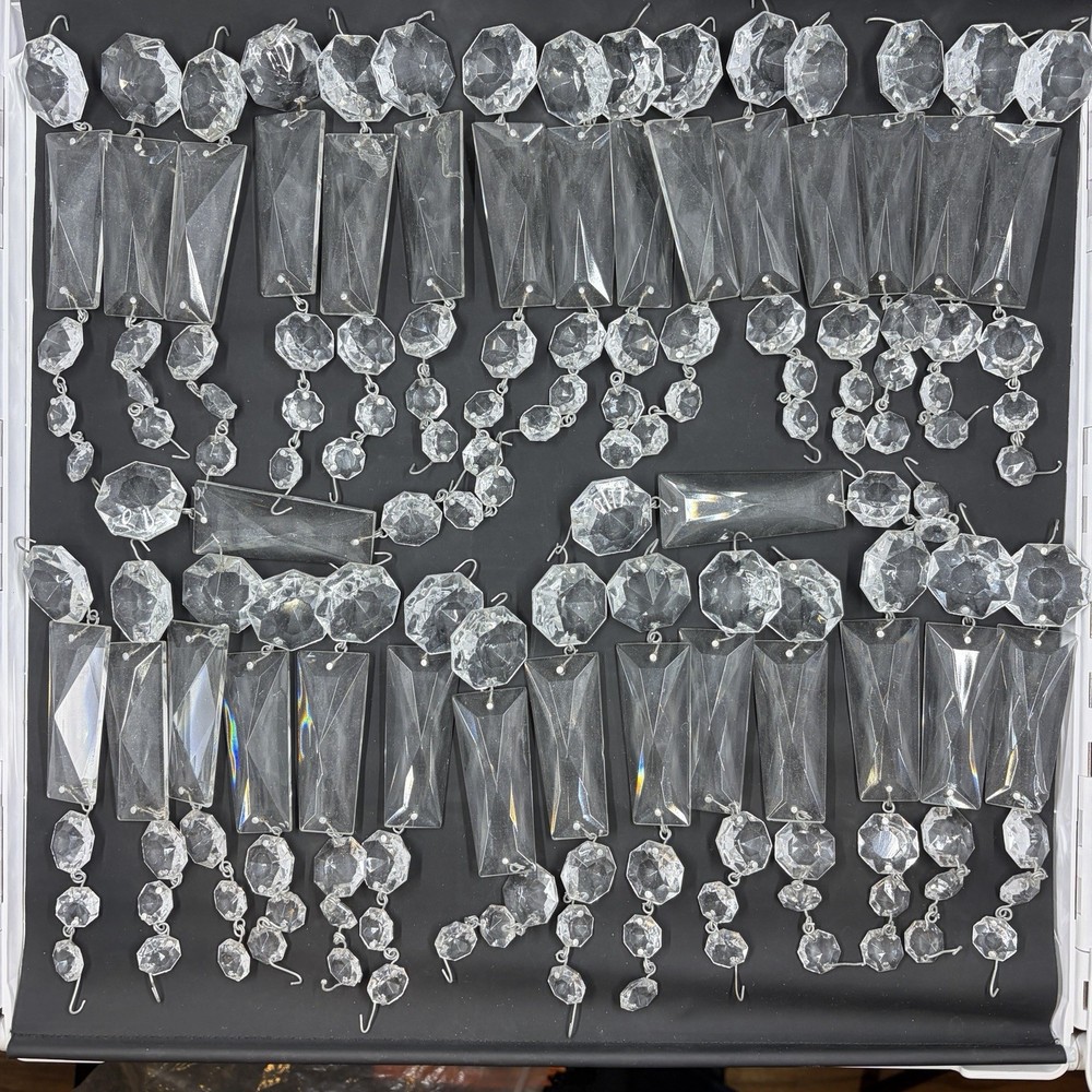 VTG 31 Strands Rectangular & Octagon Prisms Crystal Chandelier Replacement 155