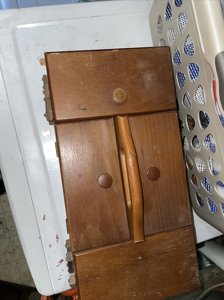 vintage sewing box wood