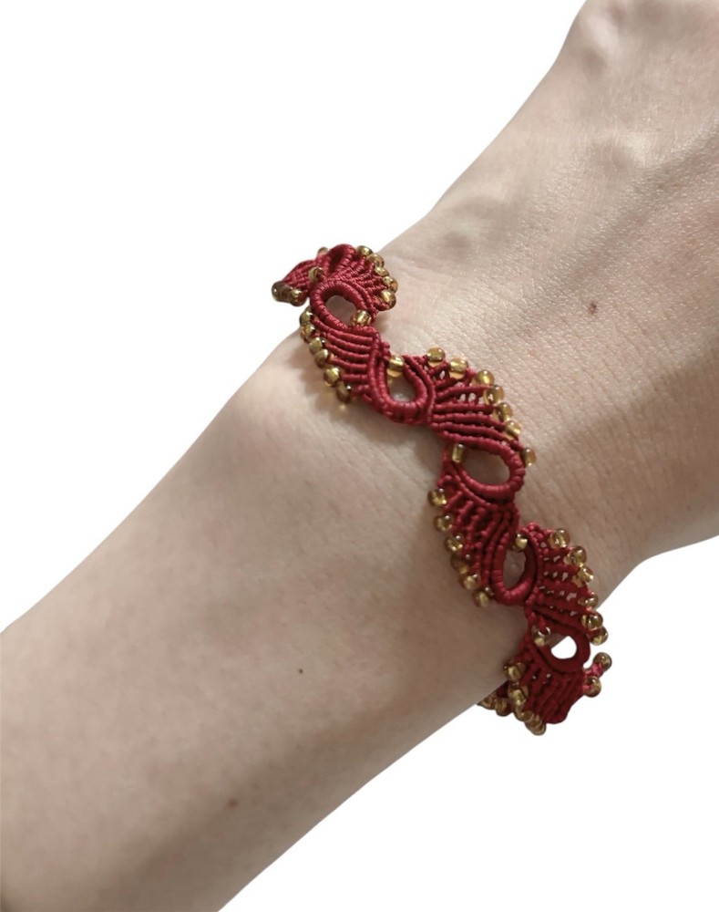 Handmade Red Macrame Bracelet