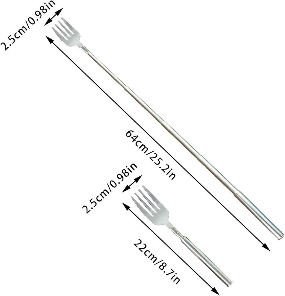 Extendable Fork, 2pcs 8.7 to 25.4in Expandable Fork for Jokes,