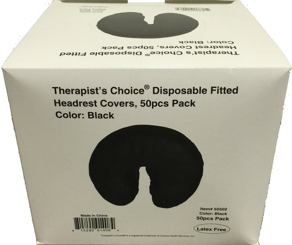 ® Disposable Fitted Face Rest Covers, Color Black (50 pcs per box)