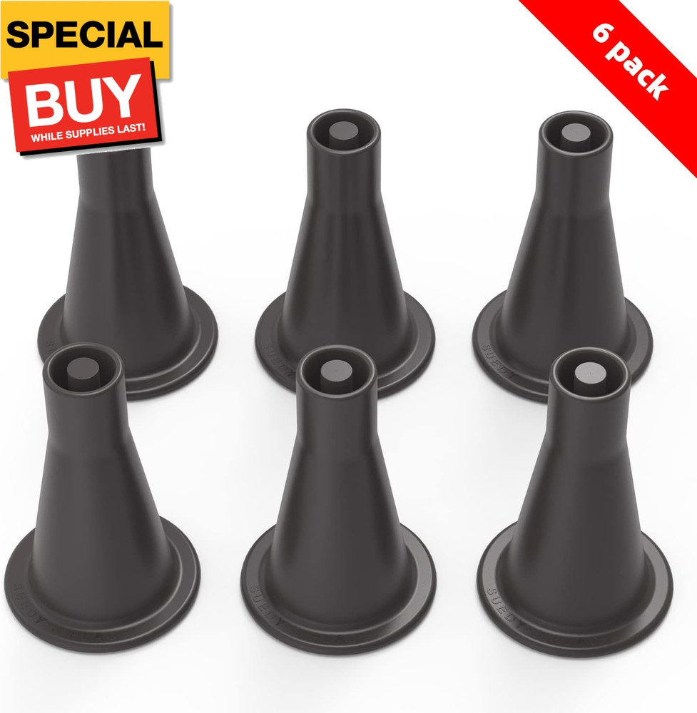 6 Pcs Bed Frame Feet, Tall Sturdy Cone Shaped Legs, Plastic Bed Risers, Replace