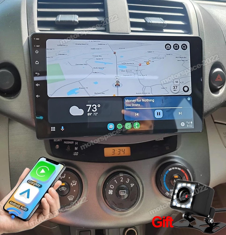 Apple Carplay For Toyota RAV4 2007-2012 Android 15 Car Stereo Radio GPS WIFI+Cam