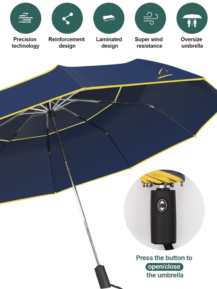 62 Inch Automatic Golf Umbrella - Extra Large Folding, Windproof, Compact, Do...