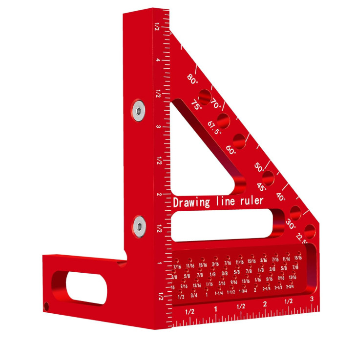 3D Multi-Angle Carpenter Hole Scribing Ruler, Aluminum Alloy Multi Angle...