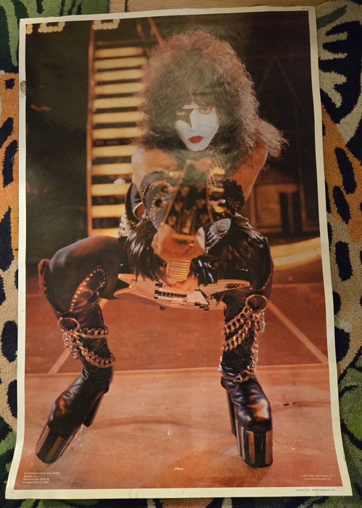 KISS SUPER RARE Paul Stanley Vintage 1977 Aucoin Pose Concert Poster Boutwell G
