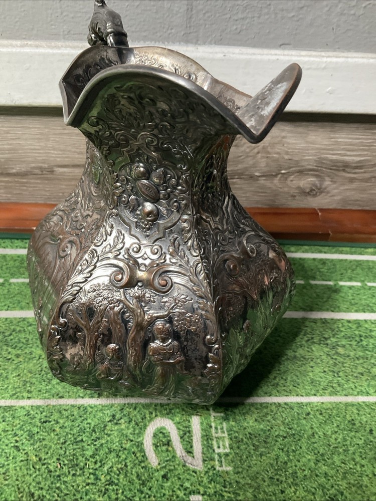 SILVERPLATE on Copper PITCHER Dutch Colonial